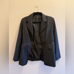Signature by Larry Levine Black Pinstripe Blazer Size 12